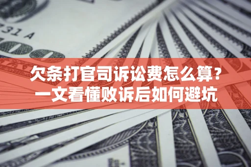 济南欠条打官司诉讼费怎么算？一文看懂败诉后如何避坑